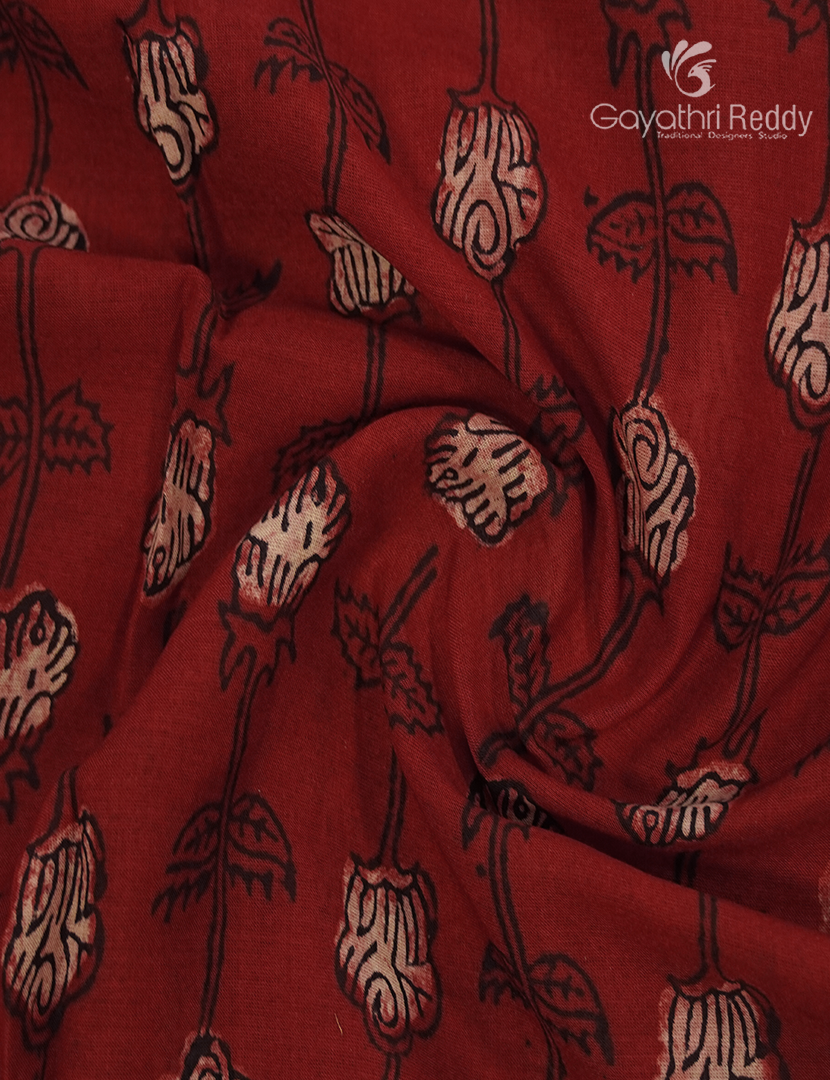 Pure Modal Silk Fancy Saree in Rust Red