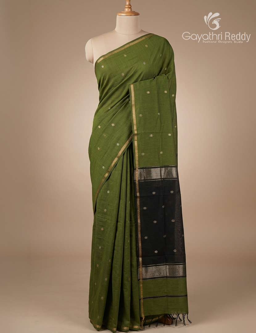 Sico Saree in Mehendi Green and Black