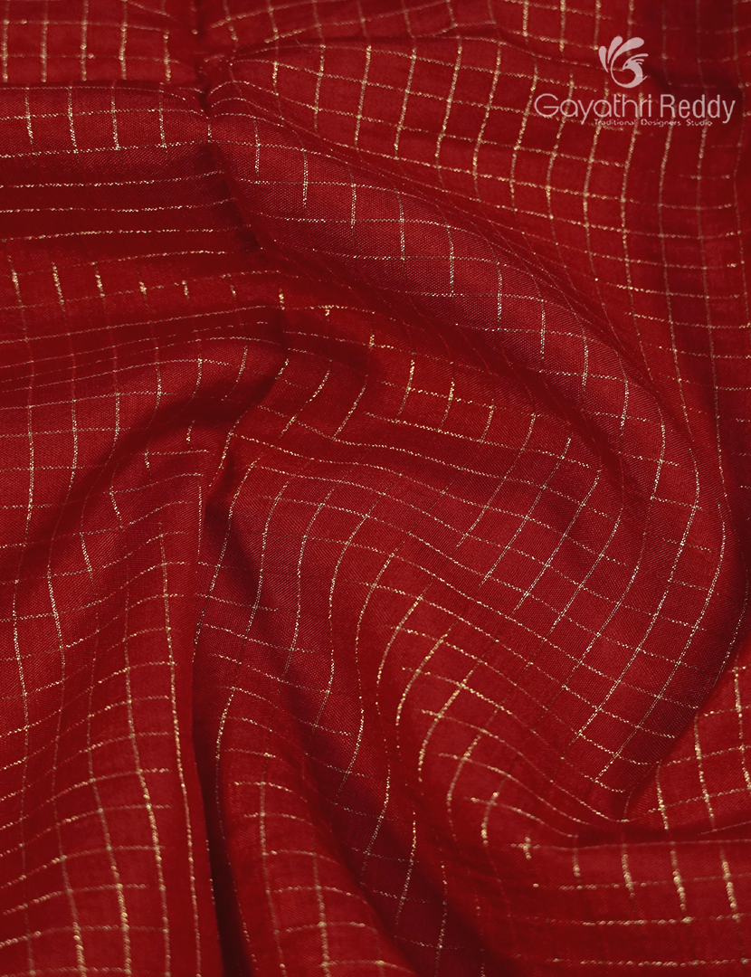 Semi Mysore Crepe Saree in Bridal Red and Deep Snuff