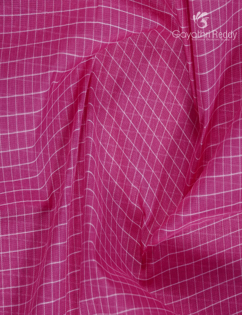 Pure Gadwal Cotton Saree in Lotus Pink and Royal Blue