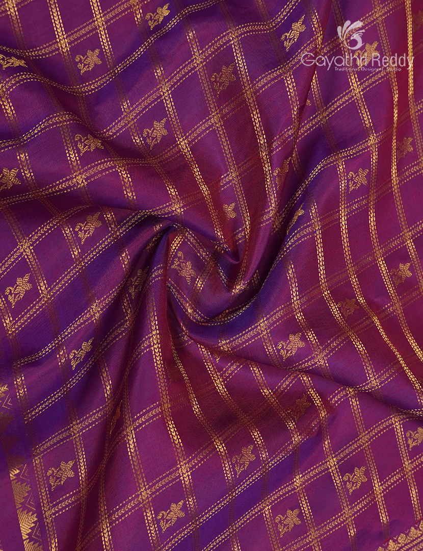 Pure Gadwal Silk Saree in Deep Magenta