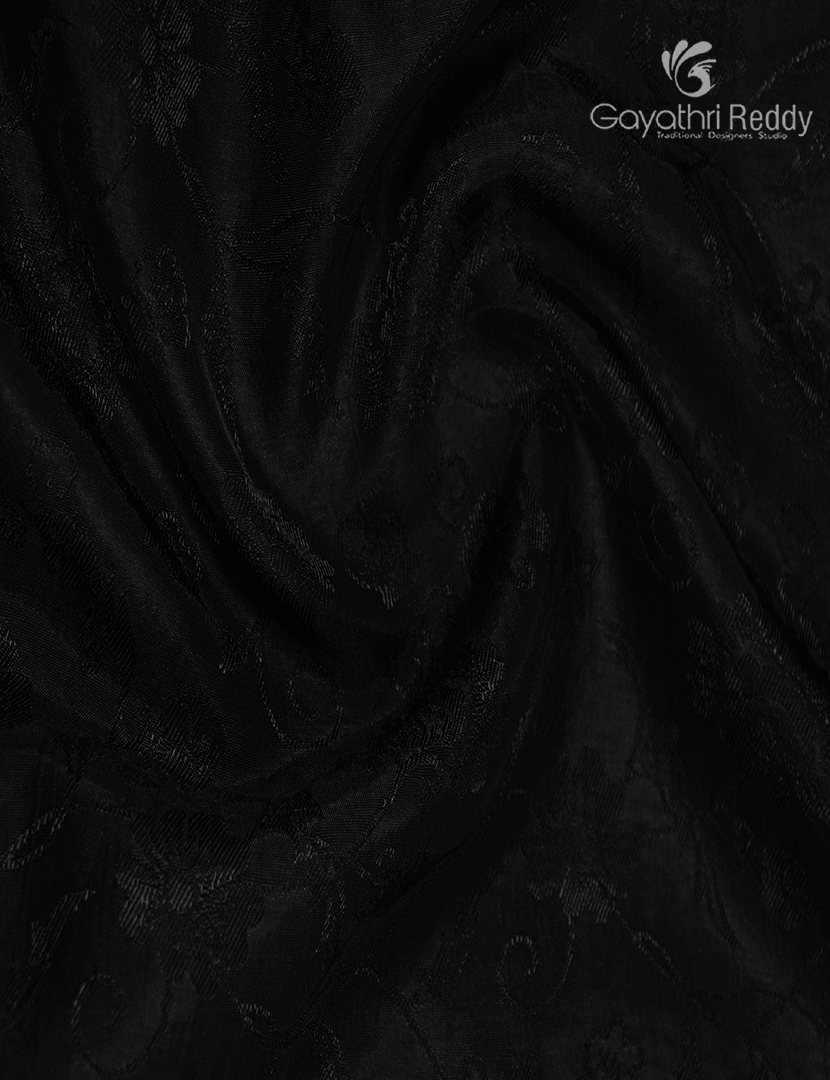 Semi Mysore Crepe Saree in Black