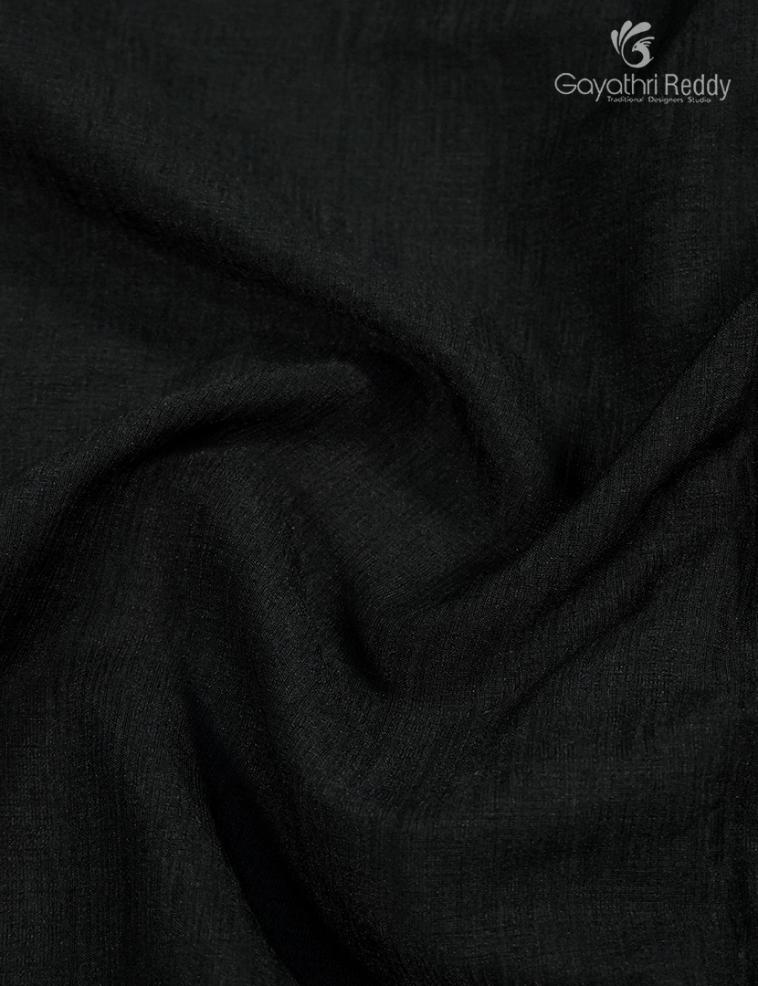 Semi Tussar Saree in Black