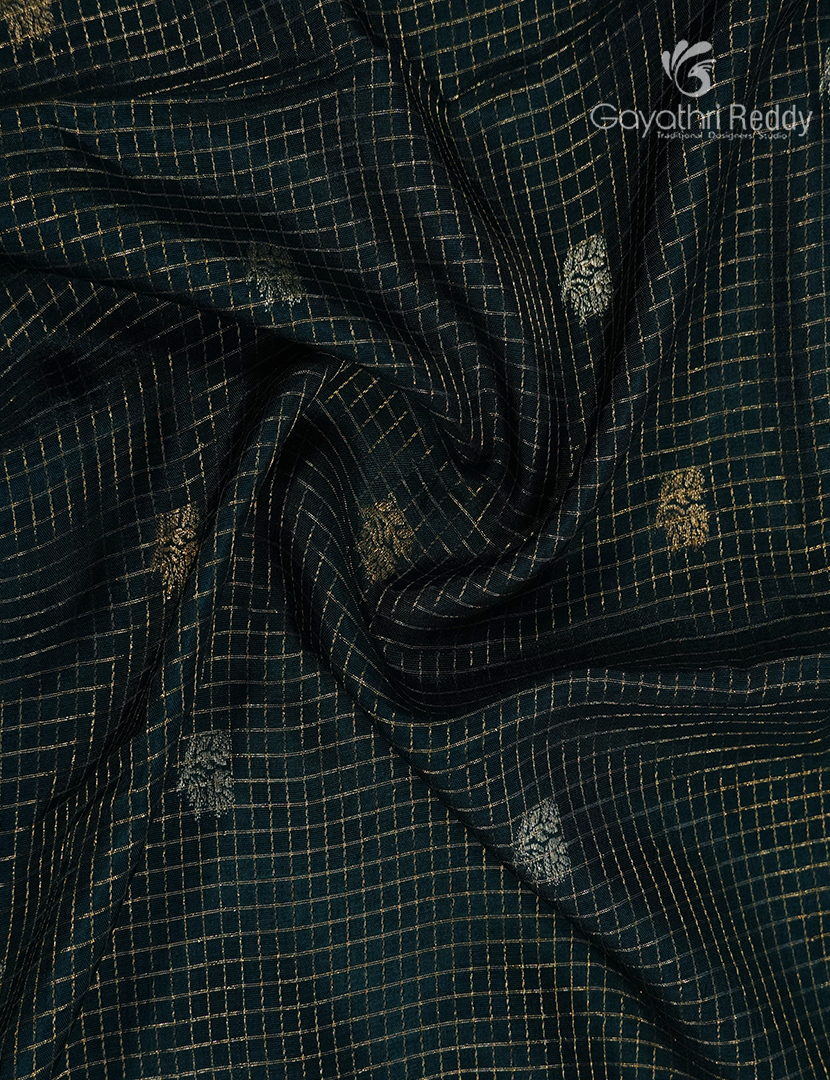 Semi Mysore Crepe Saree in Deep Green