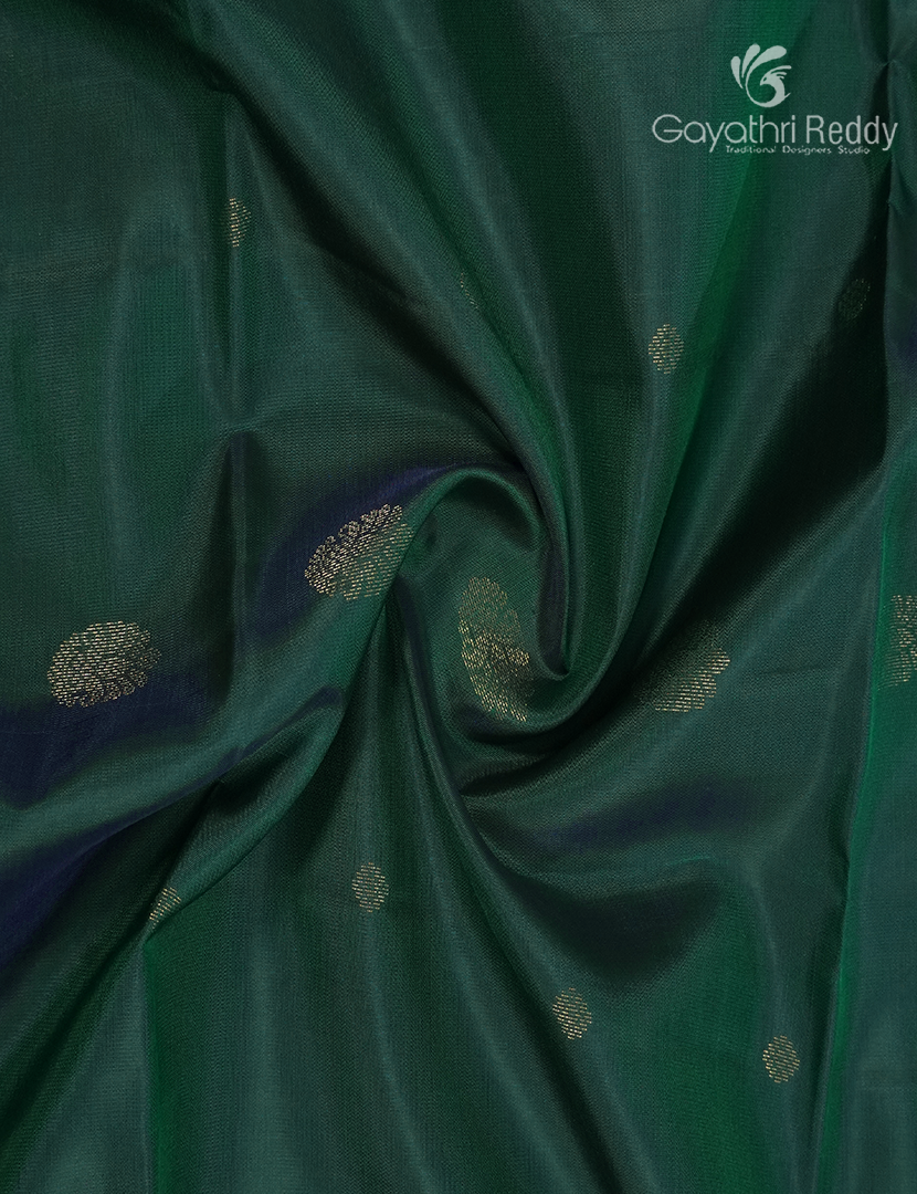 Pure Kanchipuram Soft Silk Saree in Bottle Green and Pink