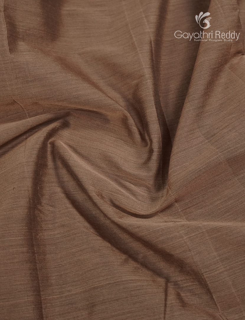 Pure Narayanpet Cotton Saree in Deep Beige