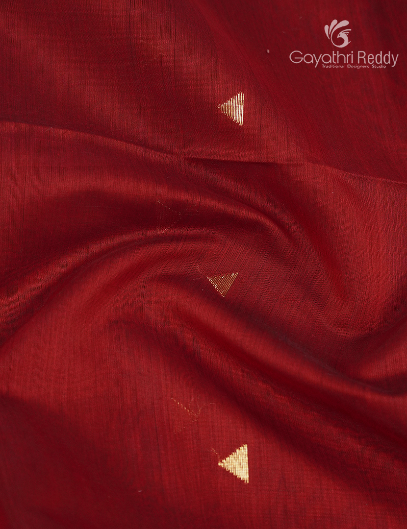 Pure Chanderi Sico Saree in Bridal Red