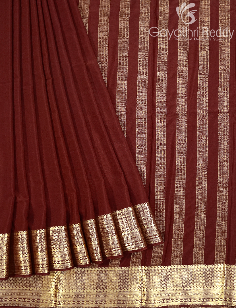 SEMI MYSORE CRAPE SAREE-SMC399