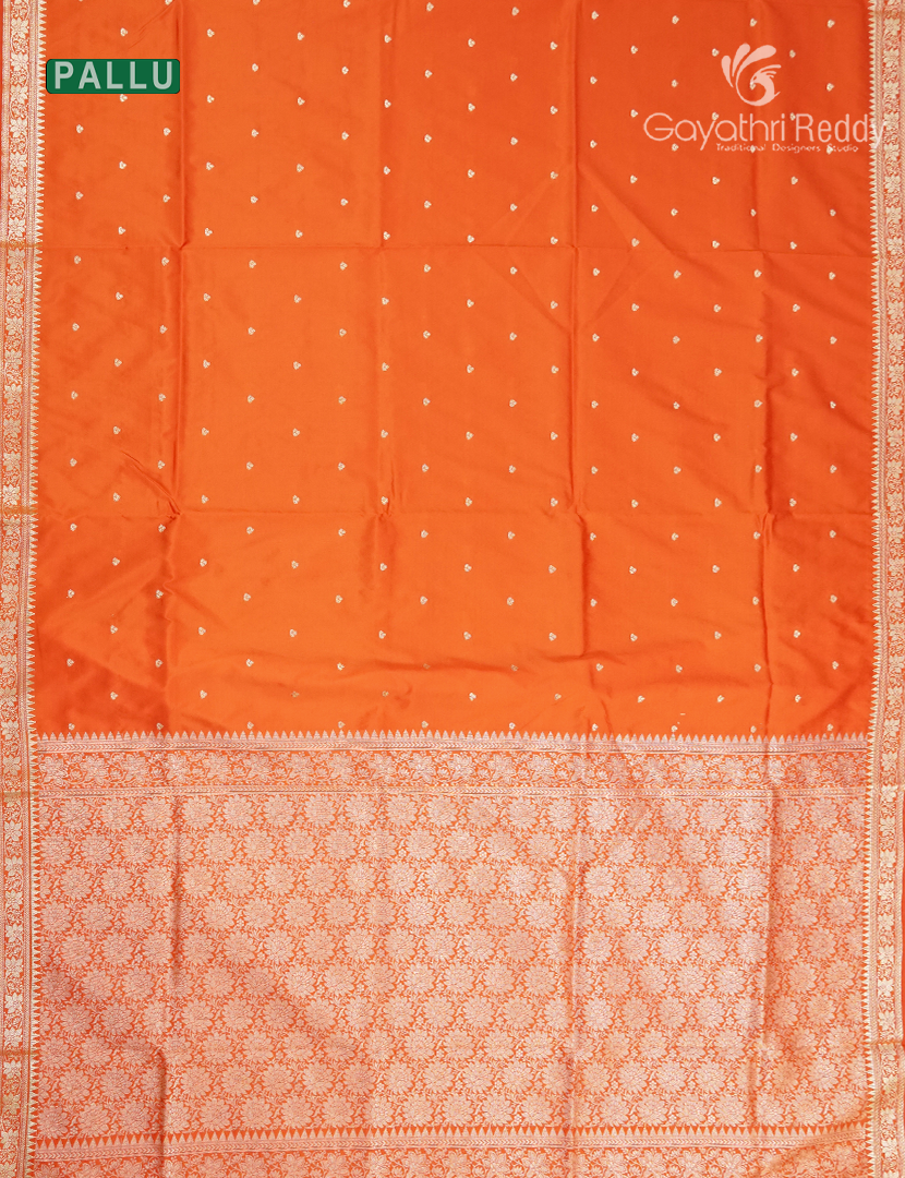 Semi Katan Silk Saree in Orange