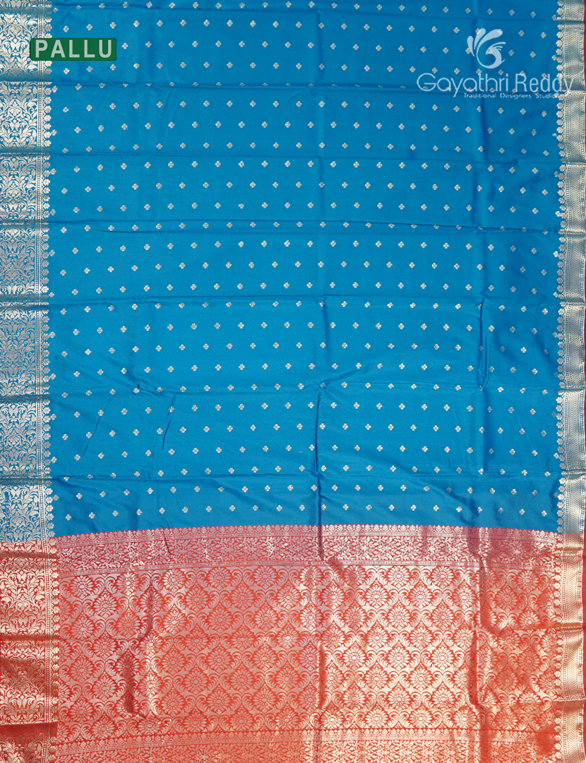 Semi Banaras Katan Silk Saree in Sky Blue
