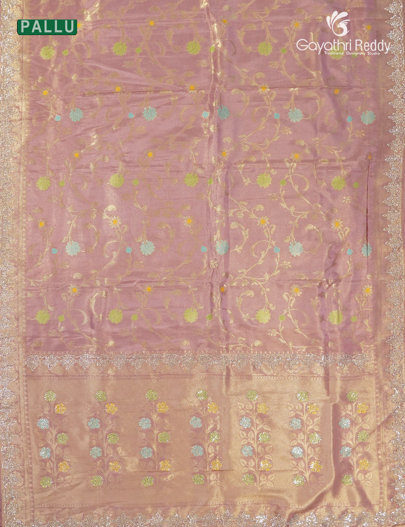 Semi Kanchipuram Silk Fancy Saree in Peach