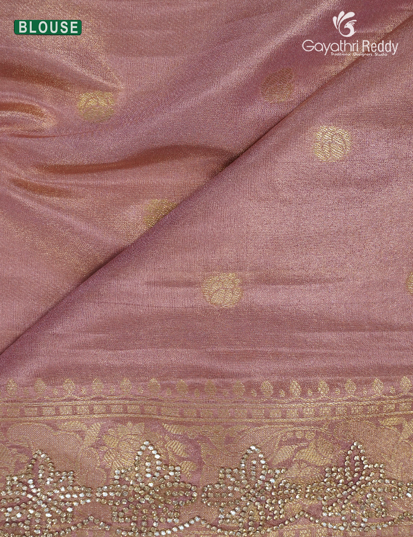 Semi Kanchipuram Silk Fancy Saree in Peach