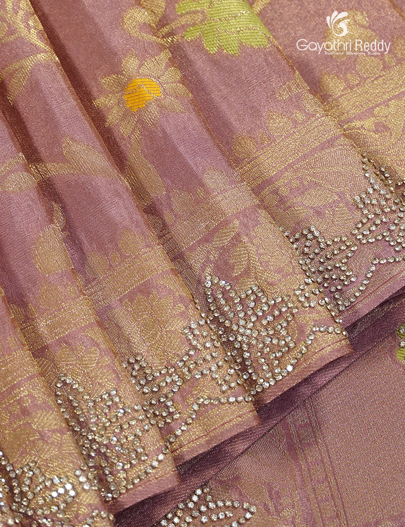 Semi Kanchipuram Silk Fancy Saree in Peach