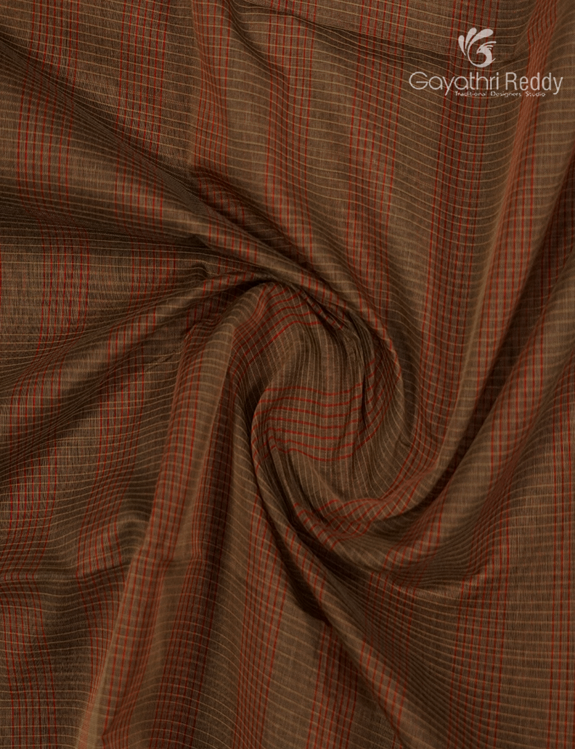 Semi Ikat Sico Saree in Brown