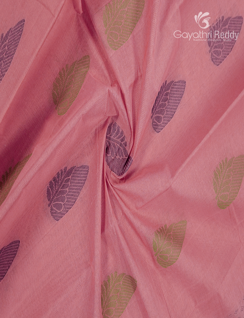 Pure Kanchi Cotton Saree in Baby Pink