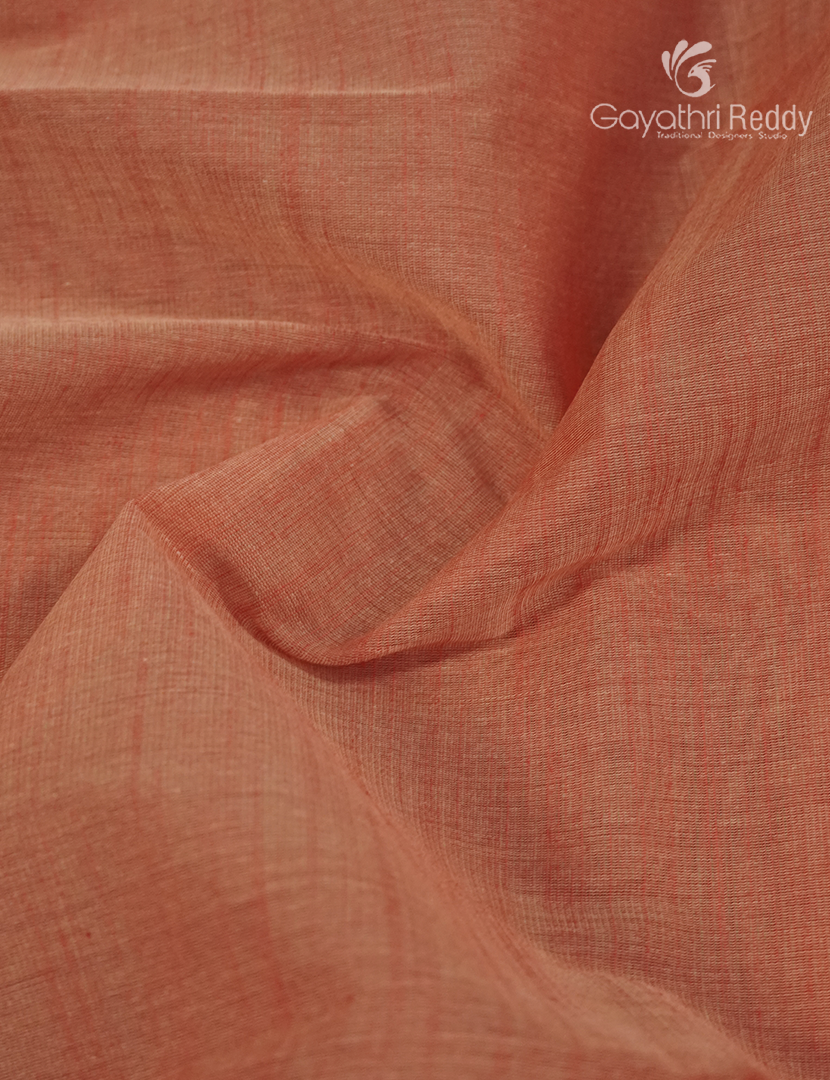 Pure Handloom Cotton Saree in Peach