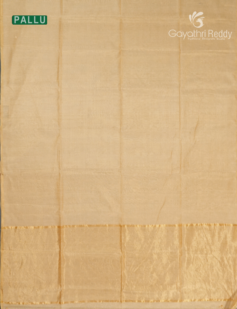 Pure Chanderi Sico Saree in Golden Cream