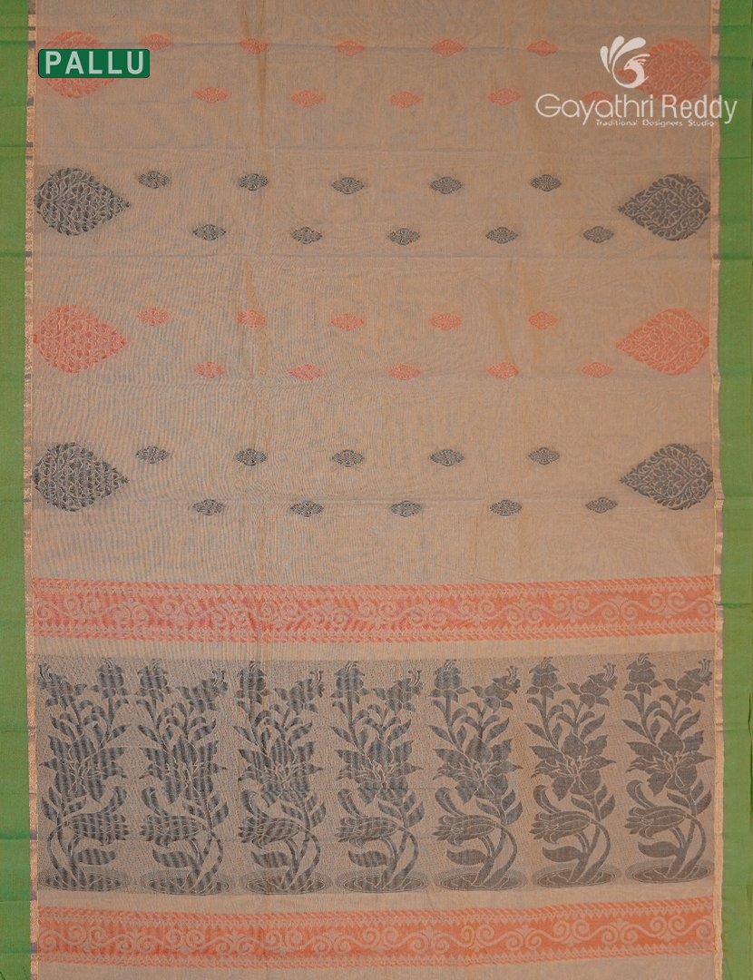 Pure Kanchi Cotton Saree in Beige