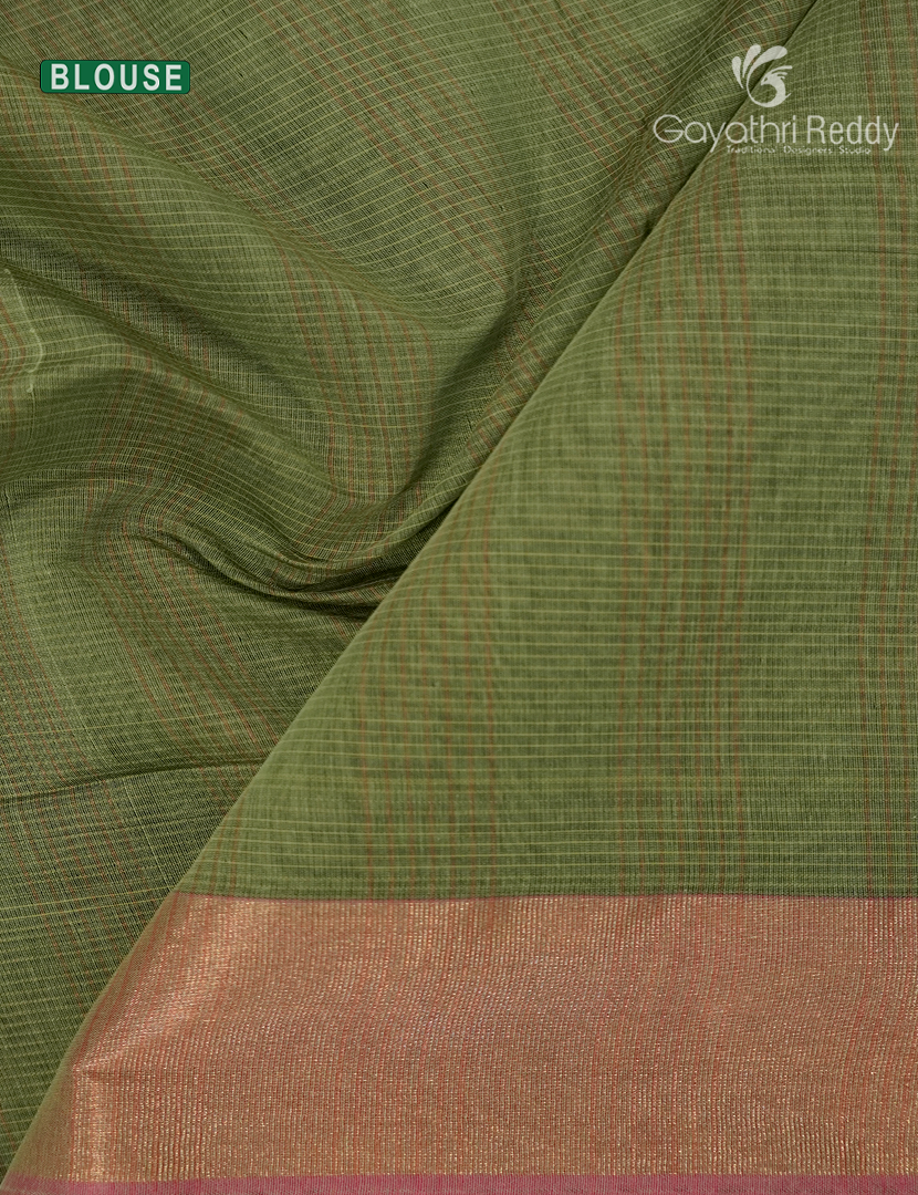 Semi Ikat Sico Saree in Pista Green