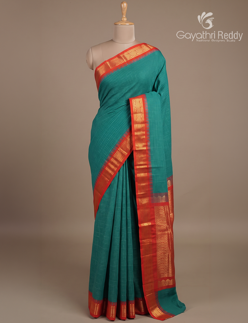 Pure Gadwal Cotton Saree-GGC1628