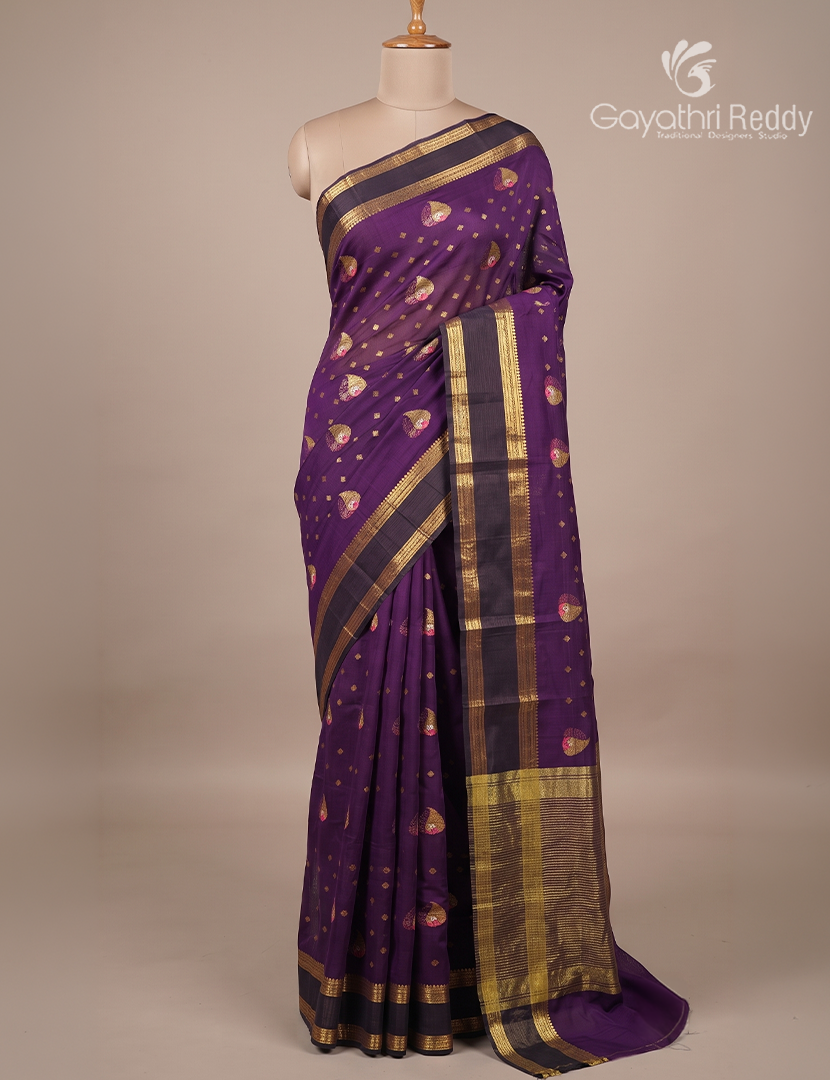 Pure Silk Kota Saree in Deep Purple