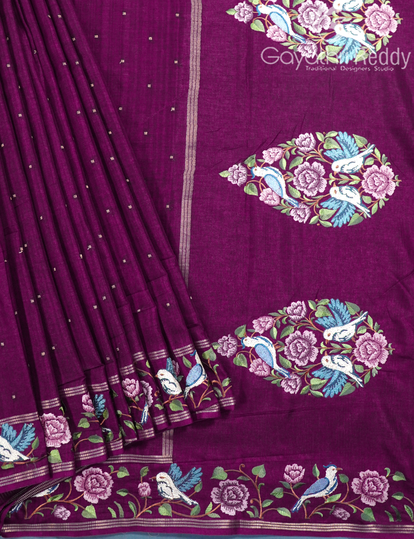 KHADI SILK WORK SAREE-KSW68