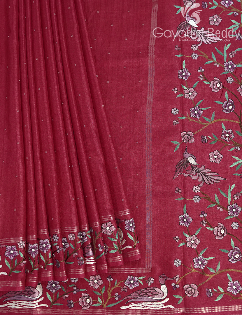 KHADI SILK WORK SAREE-KSW5
