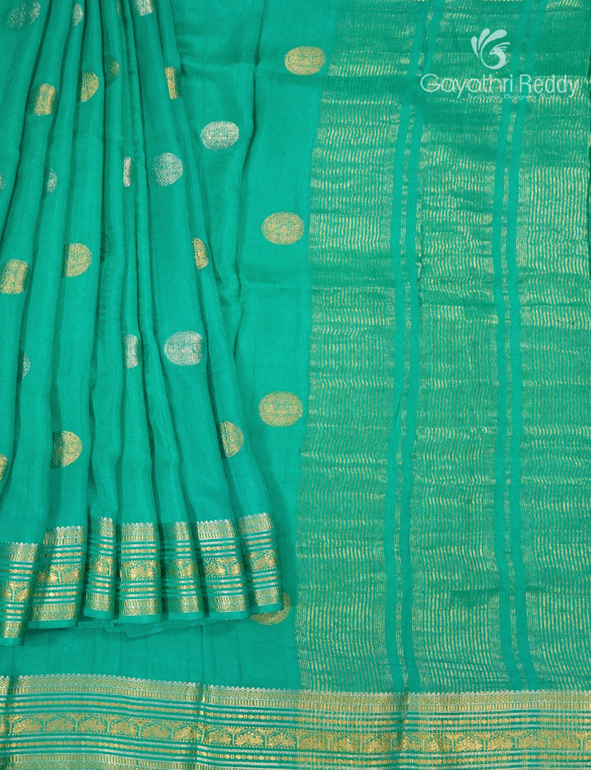 Semi Mysore Crepe Saree in Sea Green