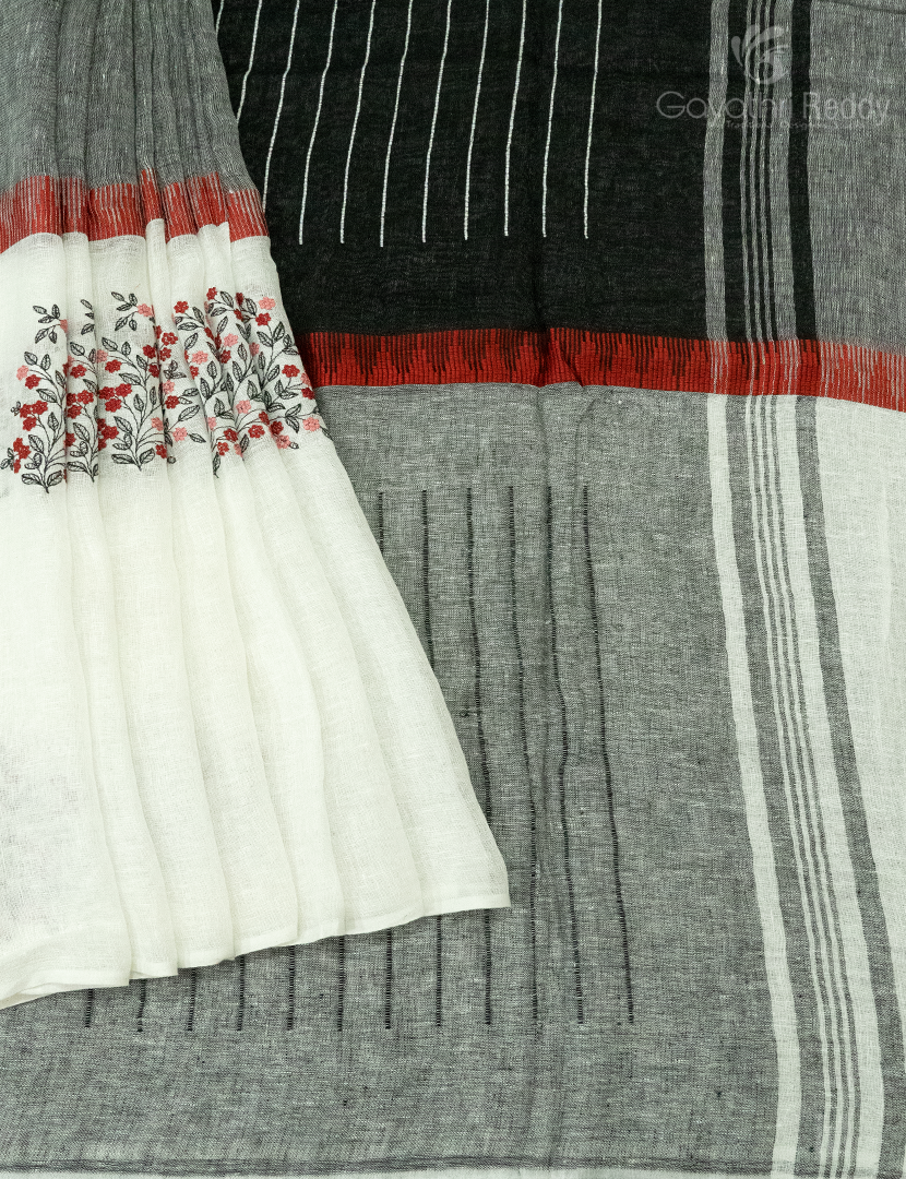 PURE LINEN SAREE-L1351