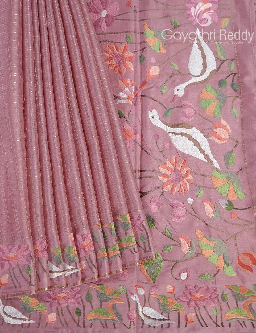 KHADI SILK WORK SAREE-KSW45
