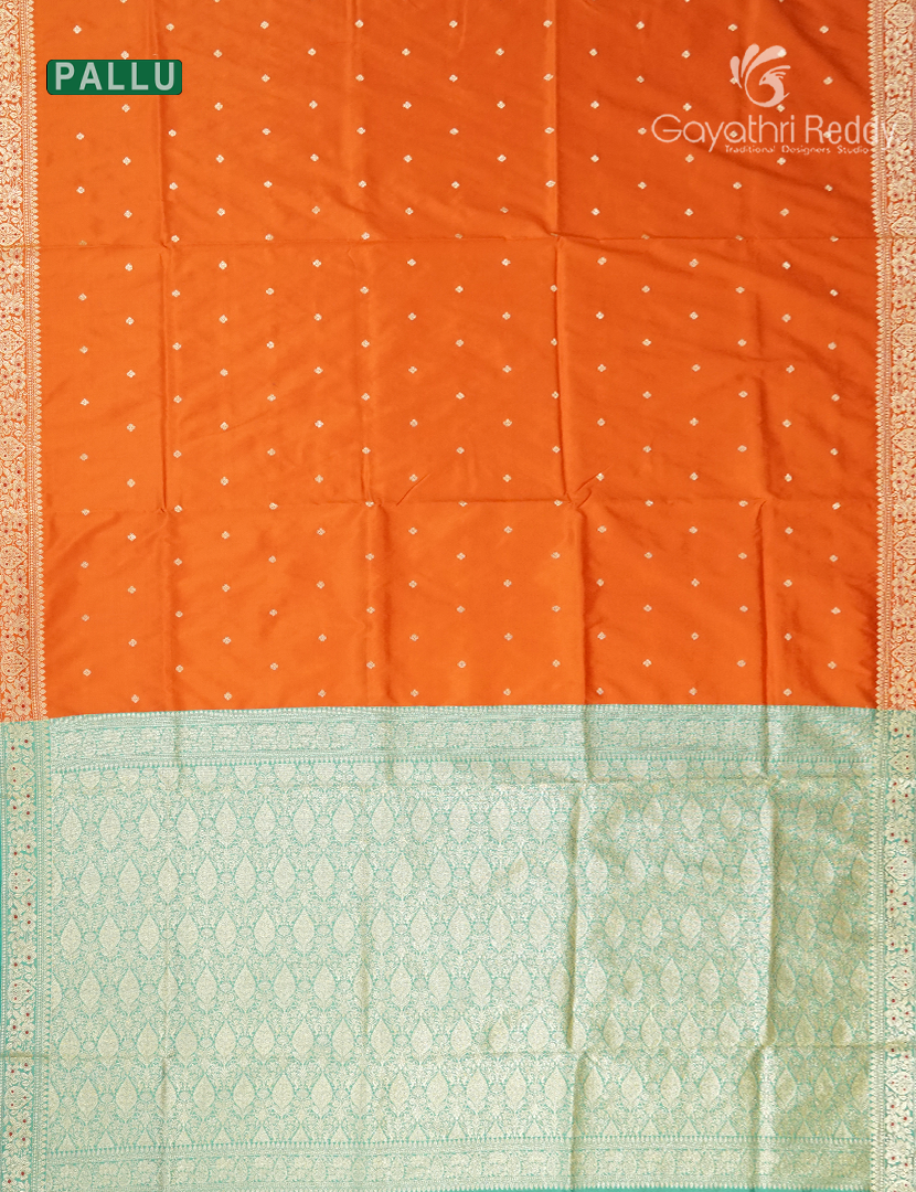 Semi Katan Silk Saree in Orange