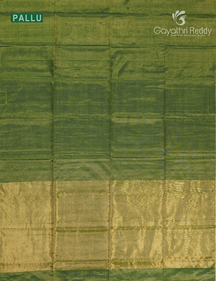 Pure Chanderi Sico Saree in Mehendi Green