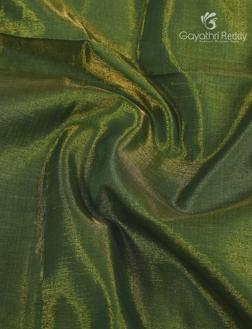 Pure Chanderi Sico Saree in Mehendi Green