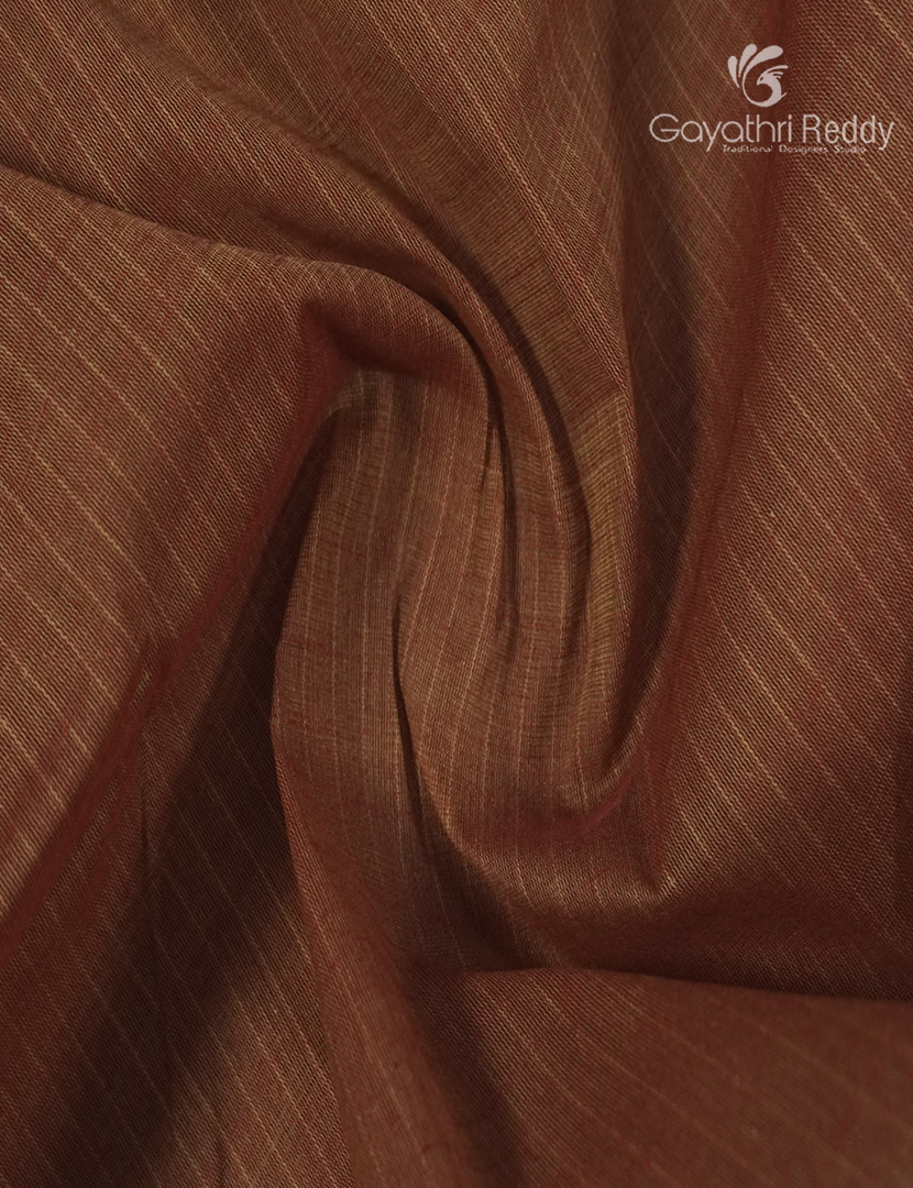Pure Handloom Cotton Saree in Brown