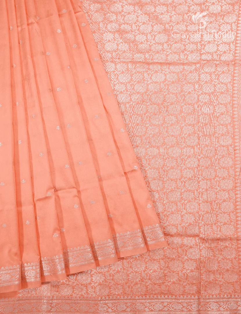 Semi Katan Silk Saree in Pastel Peach