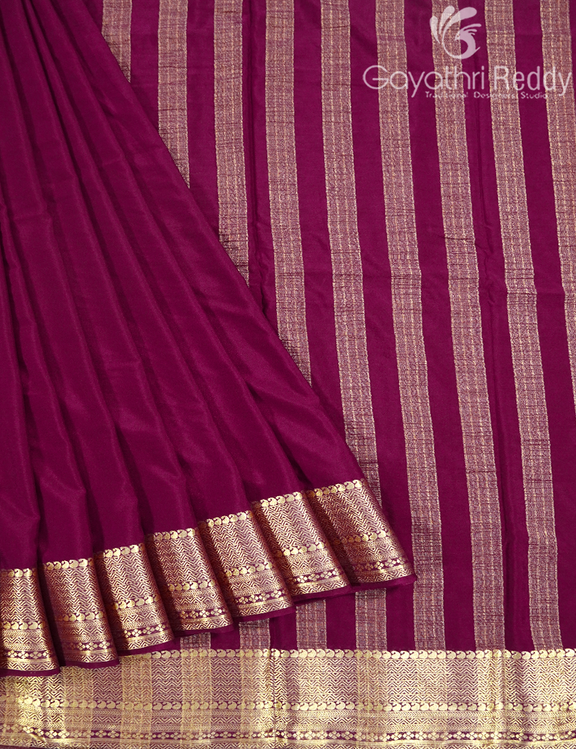 SEMI MYSORE CRAPE SAREE-SMC402