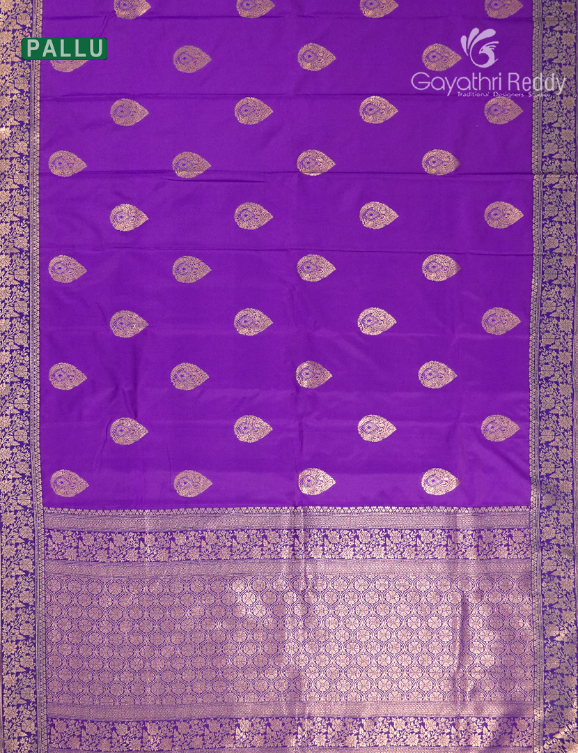 Semi Kanchipuram Art Silk Saree in Purple