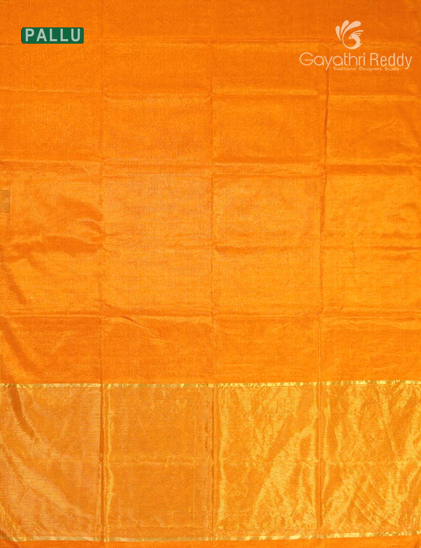 Pure Chanderi Sico Saree in Tangerine