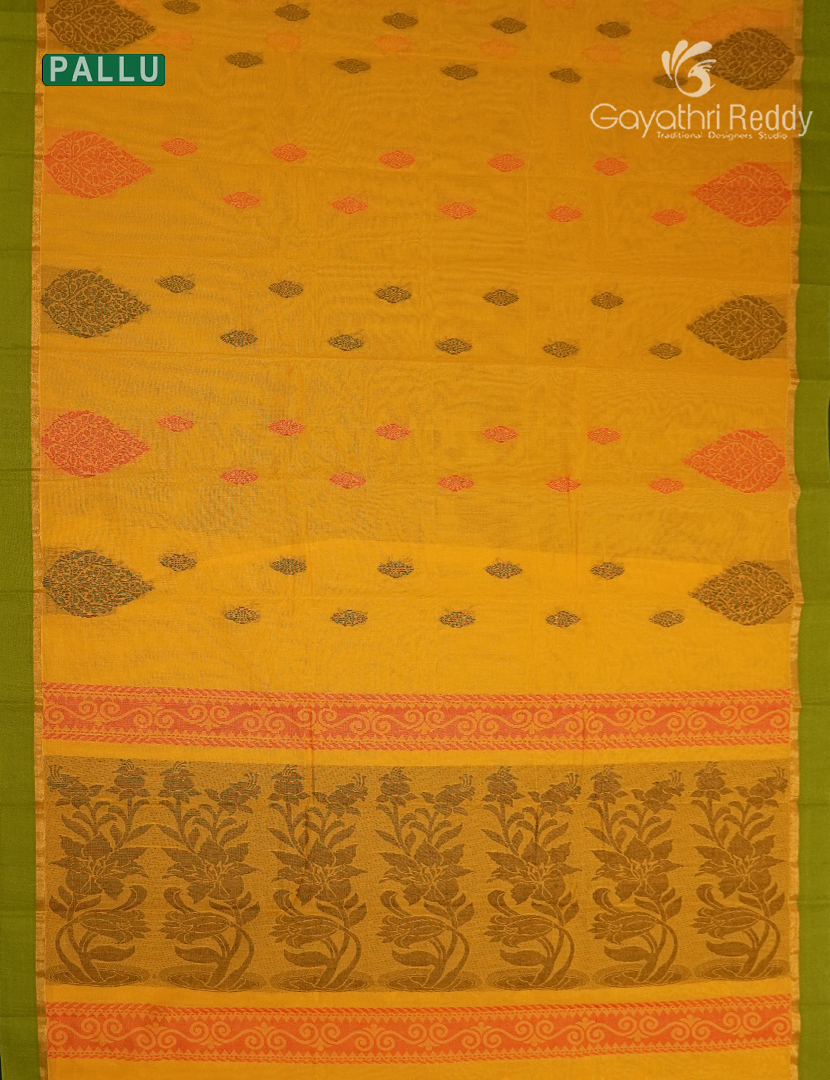 Pure Kanchi Cotton Saree in Yellow