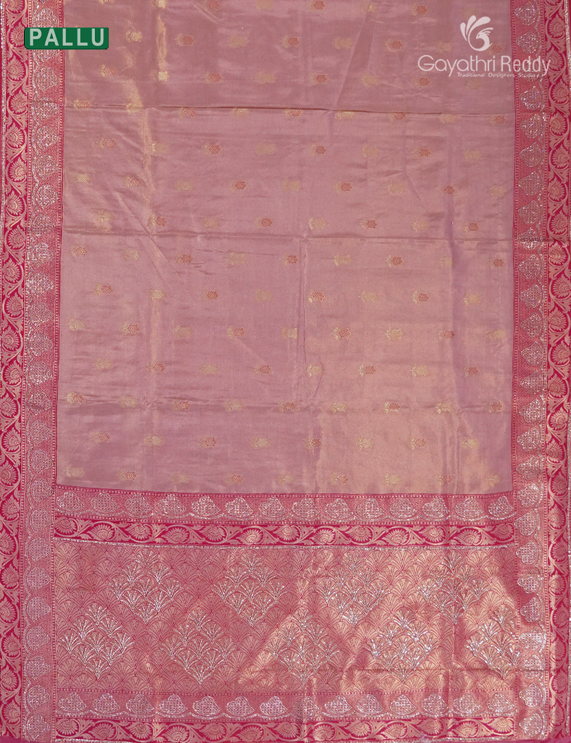 Semi Kanchipuram Silk Fancy Saree in Pink