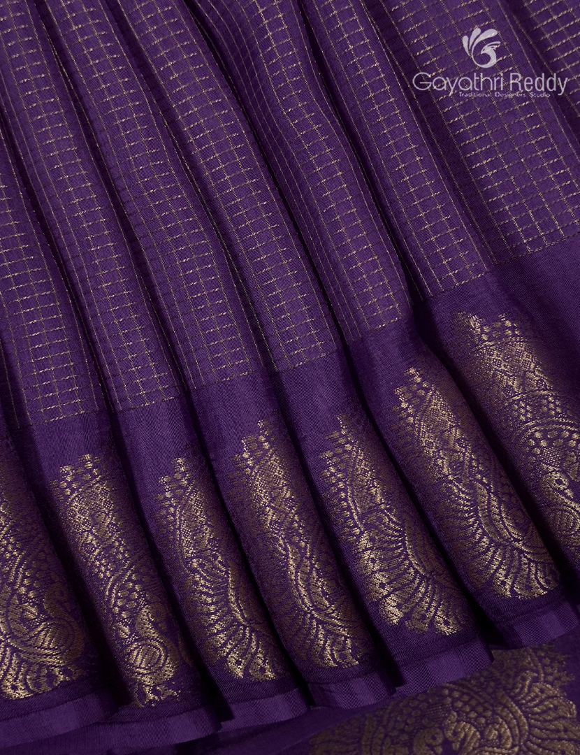 Semi Mysore Crepe Saree in Purple