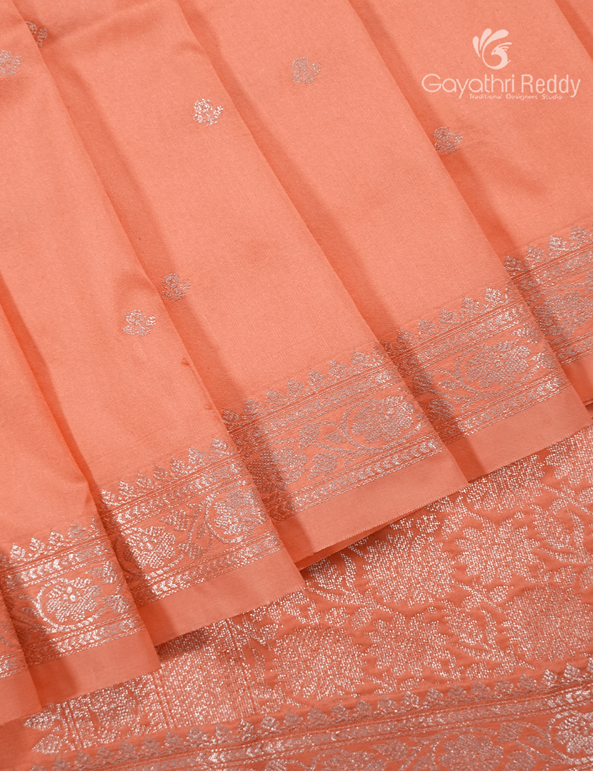 Semi Katan Silk Saree in Pastel Peach