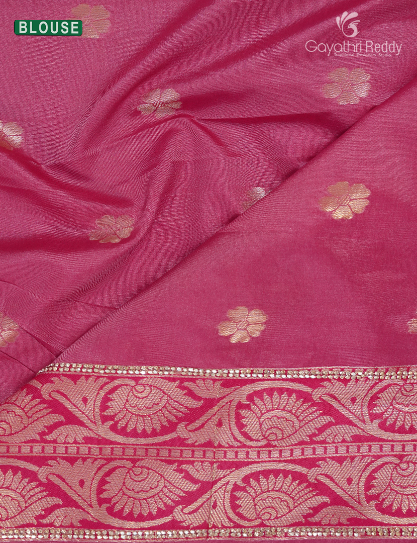 Semi Kanchipuram Silk Fancy Saree in Pink