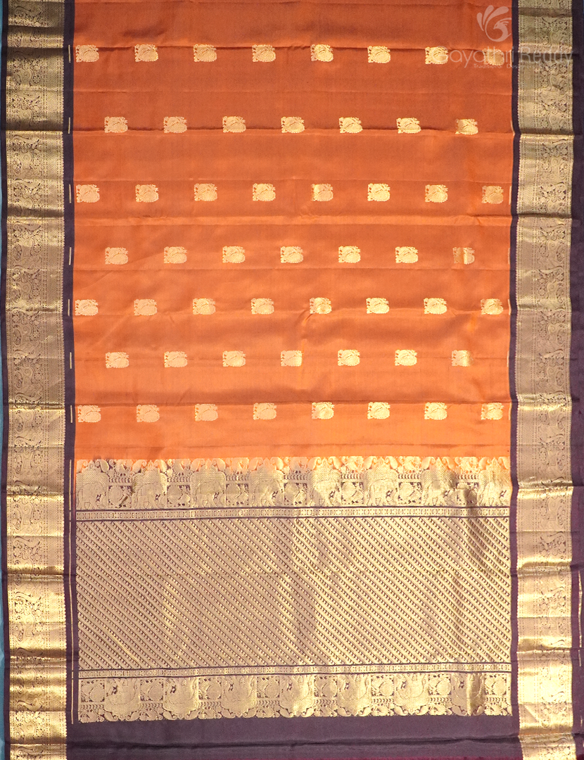 PURE KANCHI PATTU MEDIUM BORDER SAREE -KP8363