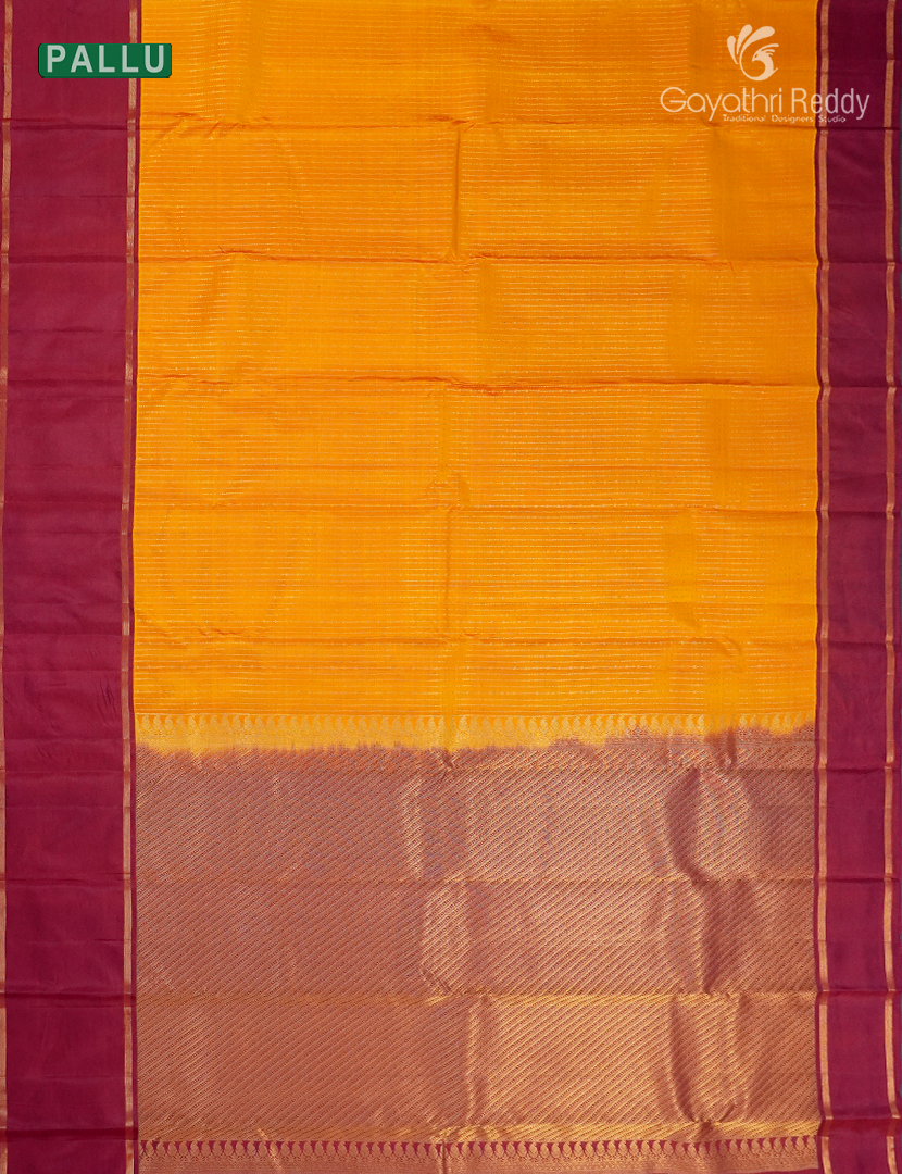 Pure Kanchi Vintage Saree in Candy Orange and Deep Redeep