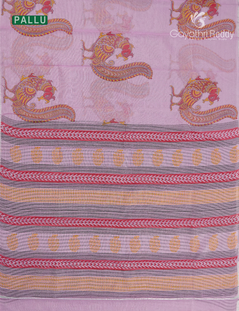 Kota Printed Saree in Baby Pink