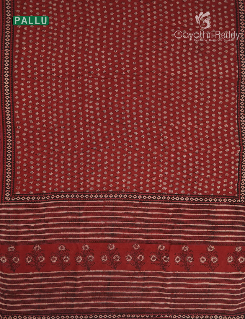 Pure Modal Silk Fancy Saree in Rust Red