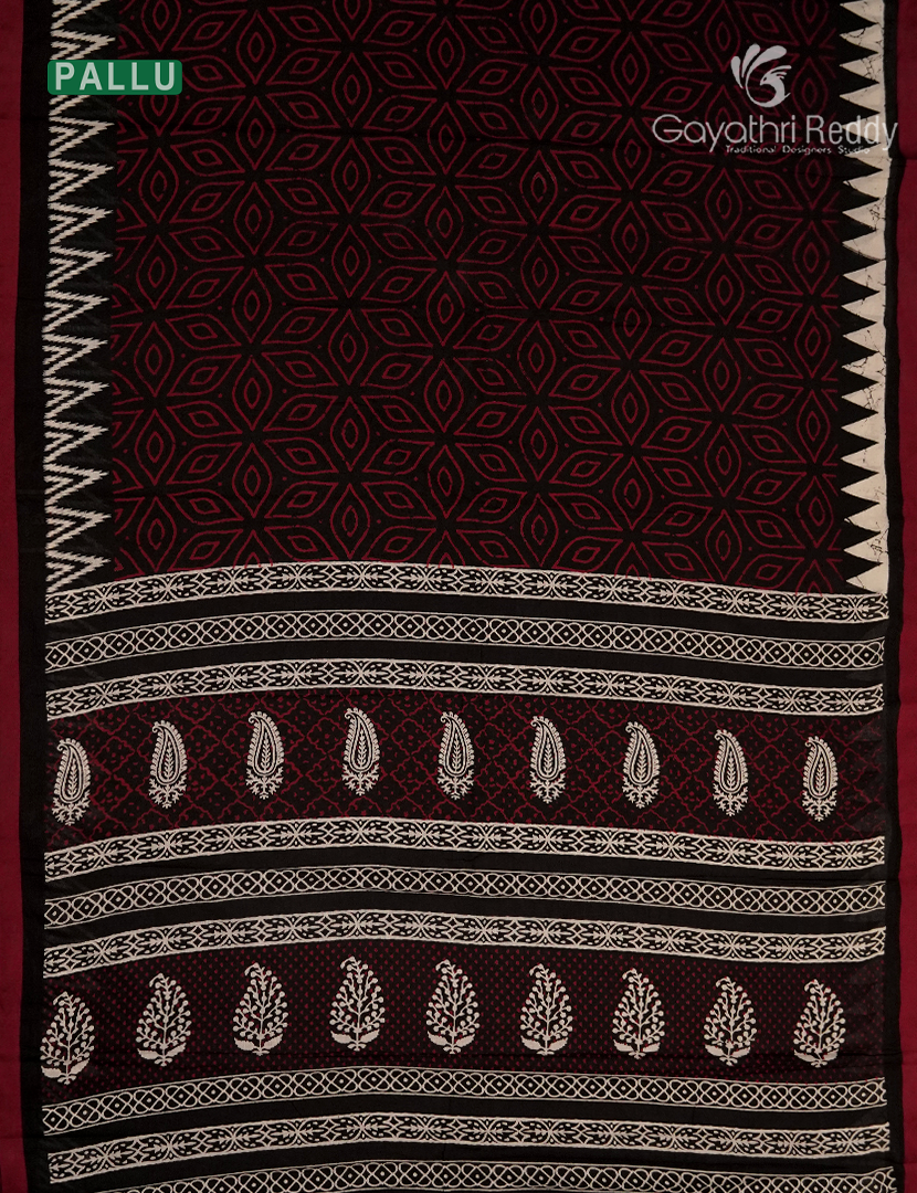 Vidharbha Cotton Saree in Black