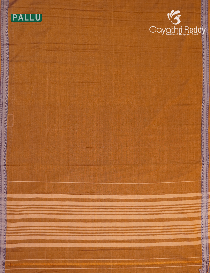 Pure Narayanpet Cotton Saree in Deep Mustard