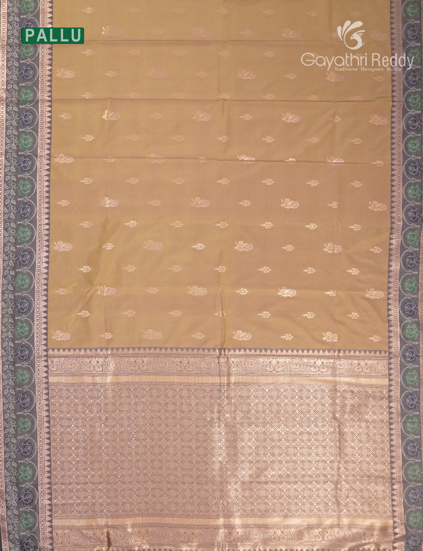 Semi Kanchipuram Art Silk Saree in Light Beige